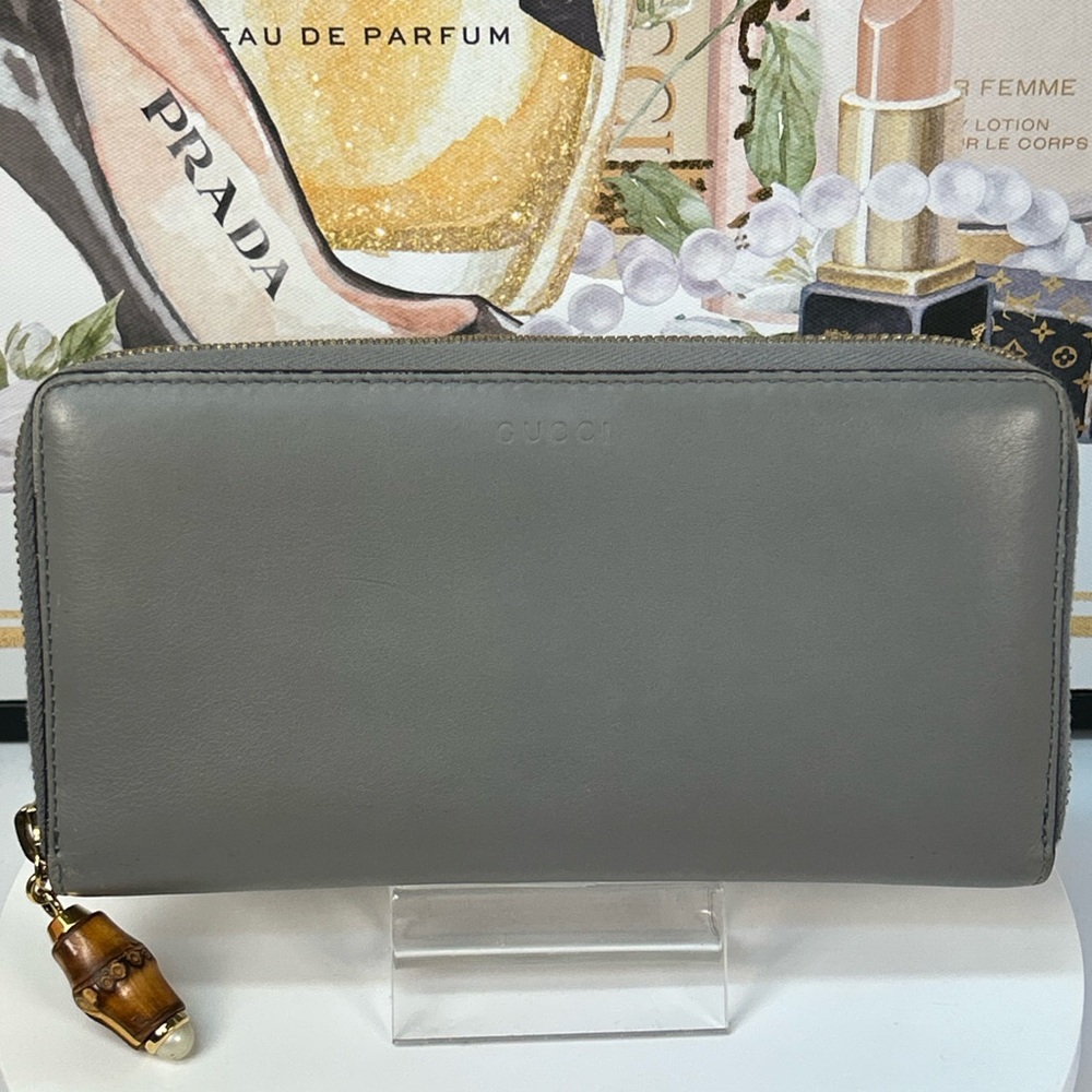 GUCCI Bamboo Leather Zip Around Wallet 🤩✨